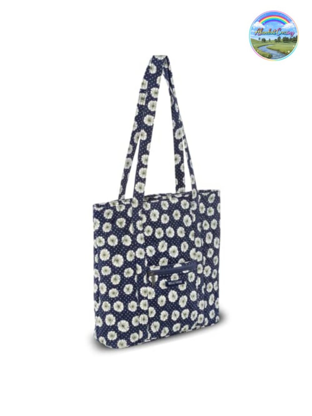Quilted Cotton Tote Bag Women Large Shoulder Bag with Pockets and Zipper